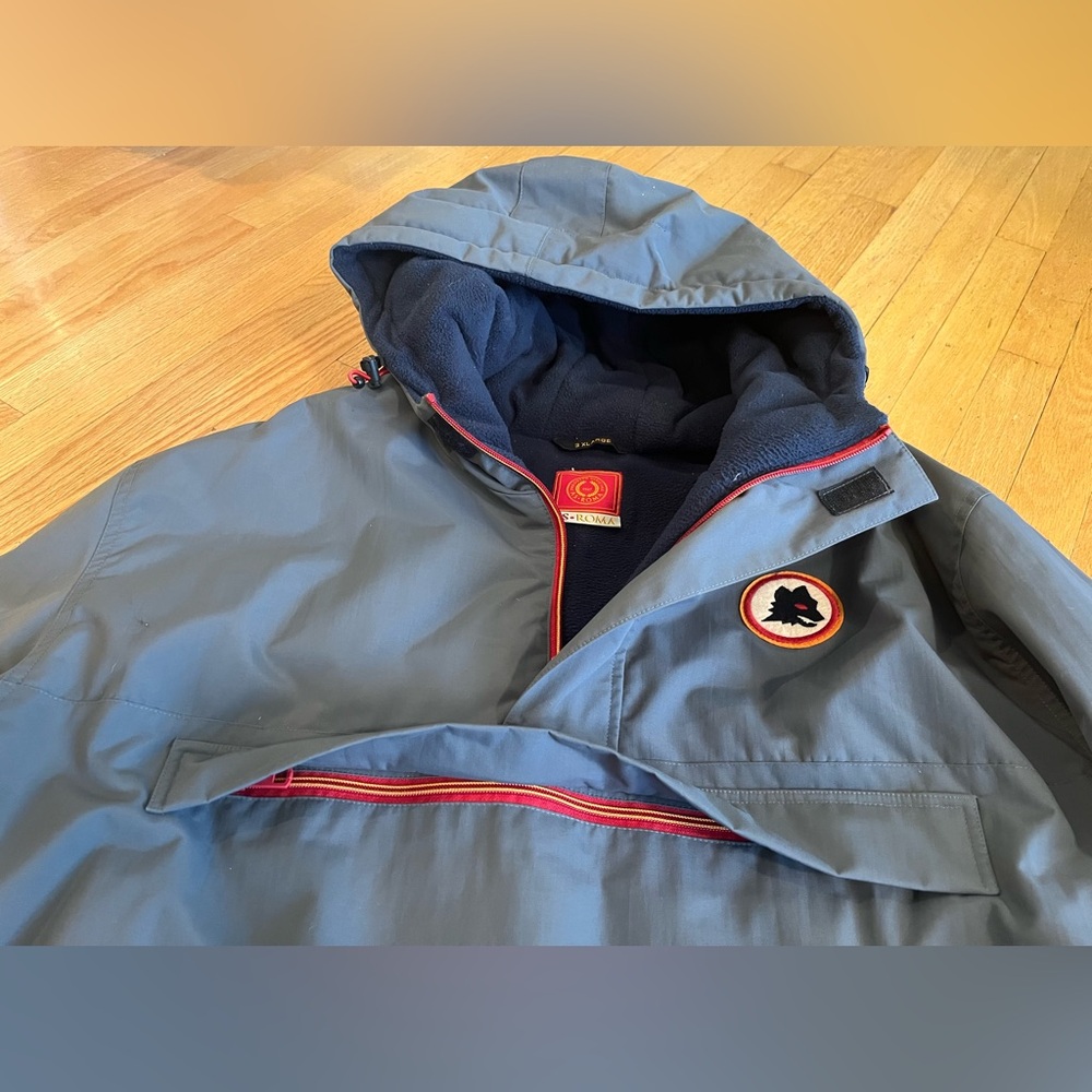 AS Roma, men’s half-zip winter jacket, fleece lined, pull-over style - Picture 10 of 15